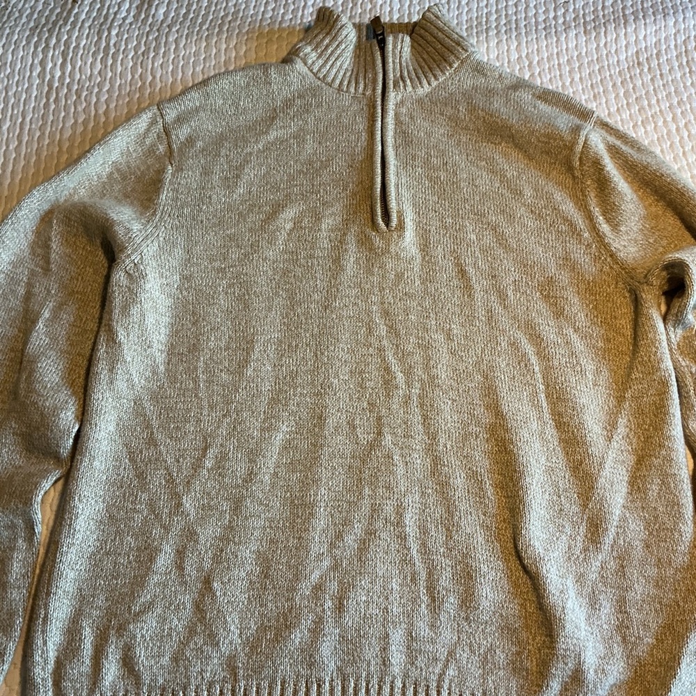 St. John's Bay Men's Half-Zip Sweater - Light Beige Heather